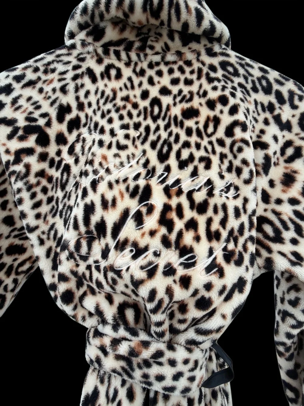 Victoria’s Secret Sz XS Bathrobe Leopard Animal Print Robe Warm Pockets Pajamas